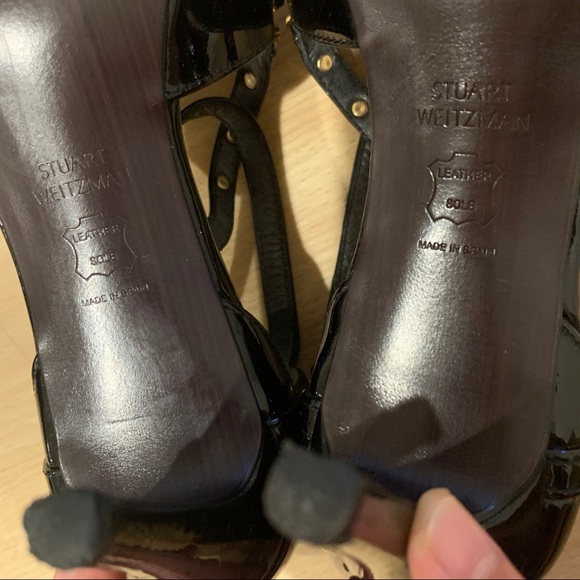 Stuart Weitzman Meteor Patent Black Patent Pumps - Picture 7 of 9